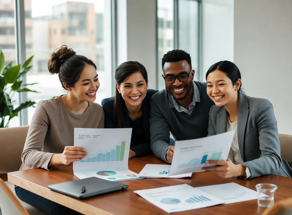 Family discussing a financial strategy together